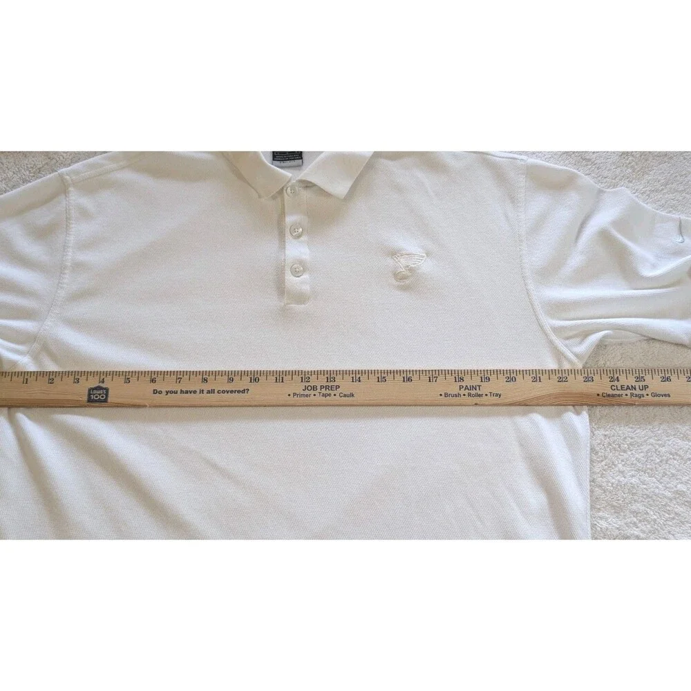 Vintage Nike Golf Mens L White Dri-Fit Polo Shirt Golf Flag Embroidered